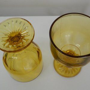 Vintage Set of 2 Anchor Hocking Schooner Drinking Glasses